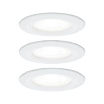 3 Spots LED encastrés Nova IP44 6,5W 4000K 230V GU10 Blanc dépoli/Alu zinc