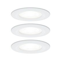 3 Spots LED encastrés Nova IP44 6,5W 4000K 230V GU10 Blanc dépoli/Alu zinc