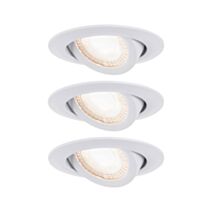 3 Spots LED semi-encastrés orientables 6W 3000K 230V blanc dépoli/plastique
