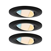 Encastré Calla LED orientable Ø90mm x3 5W 550lm WhiteSwitch noir - PAULMANN