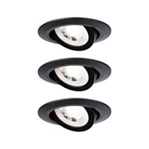 Encastré LED orientable Ø82mm x3 4,8W 580lm 3000K noir - PAULMANN