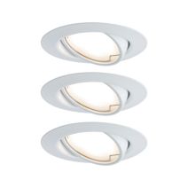 3 Spots LED encastrés orientables Coin 5W 230V 51mm Blanc/Métal