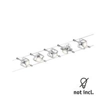 Kit spots sur câble LED Mac II GU5.3 5x10W Chromé mat
