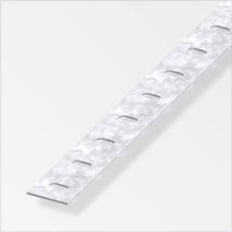 Profilé plat acier zingué perforé 35,5 x 1,5 mm L. 1 m