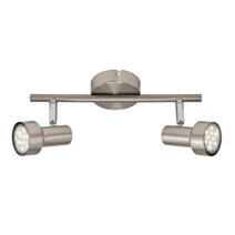 Plafonnier led "sub" 2 spots métal / nickel mat