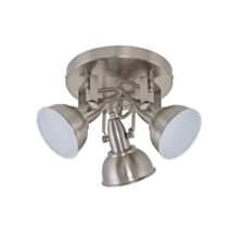 Plafonnier 3 spots métal /blanc satin