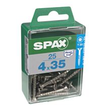 25 vis 4x35 tête fraisée empreinte t-star+ T20 inoxA2 SPAX