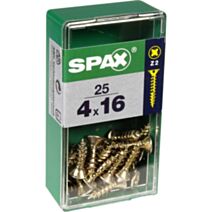 25 vis 4x16 tête fraisée empreinte PZ2 jaune SPAX