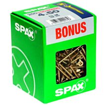 250 vis 4x50 tête fraisée empreinte PZ2 jaune SPAX