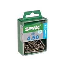 25 vis 4x50 tête fraisée empreinte t-star+ inoxA2 T30 SPAX
