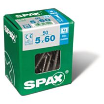 50 vis 5x60 tête fraisée empreinte t-star+ T20 inoxA2 SPAX