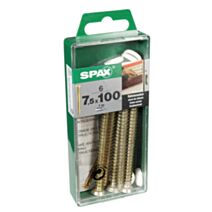 6 Vis Châssis ∅7,5x100mm Tête Fraisée Empreinte T-Star+ T30 - SPAX