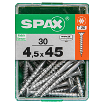 30 vis 4,5x45 tête fraisée empreinte t-star+ T20 gris SPAX
