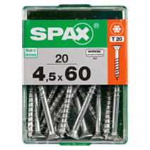 20 vis 4,5x60 tête fraisée empreinte t-star+ T20 gris SPAX
