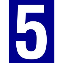 Chiffre numéro de rue "5" adhésif - NOVAP