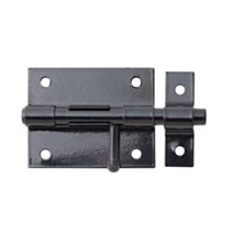 Verrou de box bouton + gâche attachée Ø9,5mm 5,7x10cm noir - ALBERTS