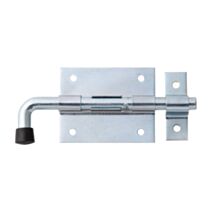 Verrou pistolet de box bouton + gâche attachée Ø9,5mm 5,7x13cm - ALBERTS