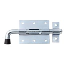 Verrou pistolet de box bouton + gâche attachée Ø11,5mm 6,6x14,3cm - ALBERTS