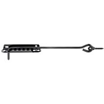 Crochet crémaillère + platine d'arrêt ajustable Ø8mm 30cm noir - ALBERTS