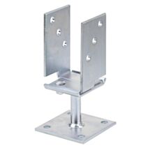 Ancre de poteau en U 71x100x5mm Ø11mm 10 trous - ALBERTS