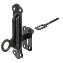 Arrêt de volet + platine de fixation + trous de vis fraisés Ø5mm 15x3,7cm noir - ALBERTS