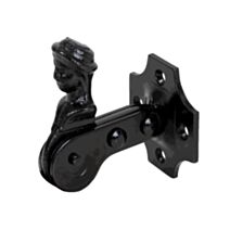 Arrêt de volet tête bergère acier brut plastifiée noire 50x55mm - ALBERTS