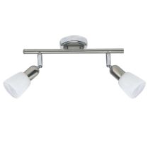 Barre 2 spots sofia acier/chrome