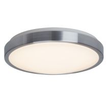 Plafonnier rond ethan acier/blanc acier inox/blanc