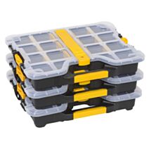 3 mallettes organiseur plastique Allit 12 cases avec fixation