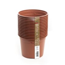 15 pots en plastique 13 cm rond rouge en filet - ROMBERG