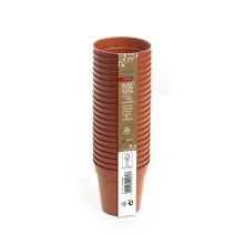 22 pots en plastique 6 cm rond rouge - ROMBERG