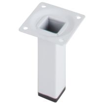 Pied carré métal blanc H.150 25x25 mm - EVOLUDIS