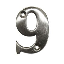 Chiffre 9 - neuf laiton chromé 51 mm NOVAP