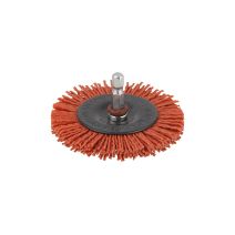 1 Brosse nylon rouge circulaire HEX Ø75x10 - WOLFCRAFT
