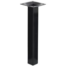 Pied carré métal noir h200 25x25 mm - EVOLUDIS