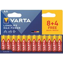 Pile AAA LR03 Longlife Max Power 1,5V x8+4 - VARTA
