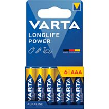6 Piles alcaline Longlife Power LR03/AAA - VARTA