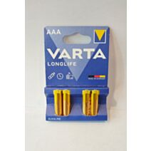 2 piles alcalines Longlife AAA LR03 -VARTA