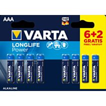 PILE ALCALINE POWER AAA LR03 1.5V 6+2