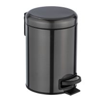 Poubelle à pédale leman,inox met noir 3l