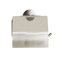 Porte-papier toilette avec couvercle Cuba inox chromé mat - WENKO