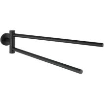 Porte-serviettes 2 barres mobiles inox noir mat - WENKO