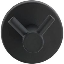 Crochet 2 têtes Duo Bosio inox noir mat - WENKO