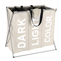 panier à linge trio beige polyester/alu. 130 l - WENKO