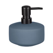 Distributeur de savon Avellino céramique dépolie 10,5x12,5cm bleu pigeon - WENKO
