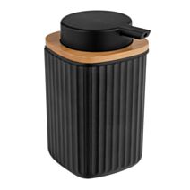 Distributeur de savon Rotello plastique bambou noir - WENKO