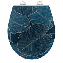 Abattant WC Big Leaves duroplast relief multicolore 38x44,5cm