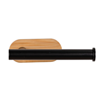 Support papier toilette Orea noir/bambou - WENKO