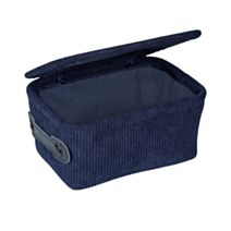 Panier de Rangement salle de bain Anela Bleu foncé + Couvercle