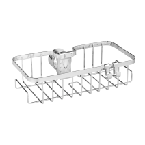 Valet pour barre douche Floresta carré métal/ABS argent brillant